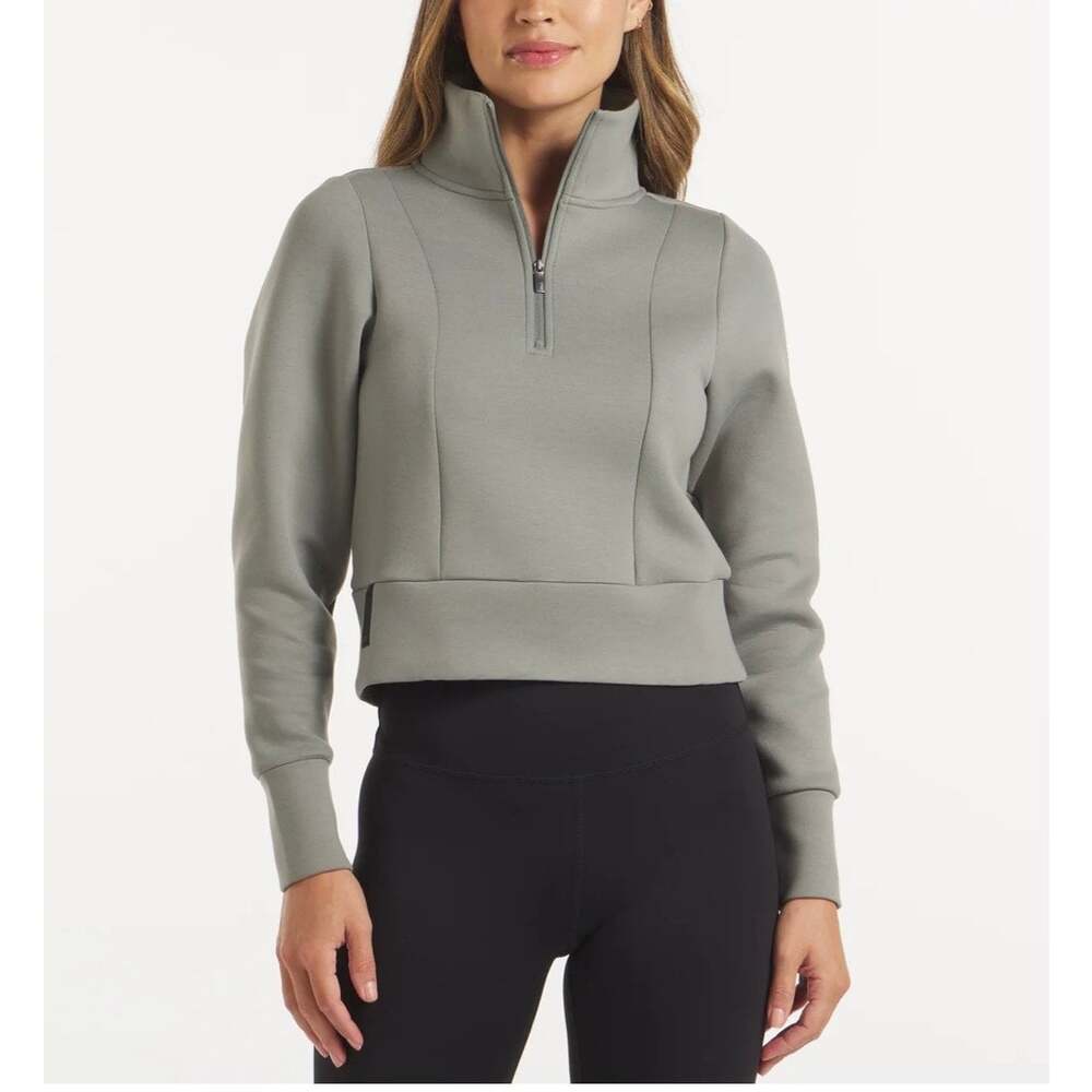 UNRL LuxBreak Half Zip Pullover Women M Eucalyptus Green Outcomes Athleisure EUC